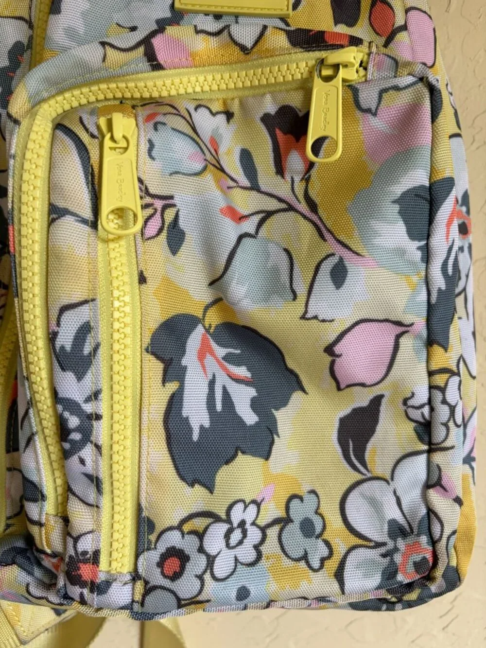 Vera Bradley Reactive Sling Sunny Garden Yellow Floral Backpack